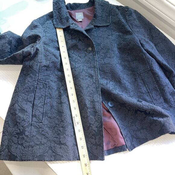 J Jill Sz 14P Petite Black Carpet Bag Jacket Button Front Blazer Career Lined - Picture 12 of 13